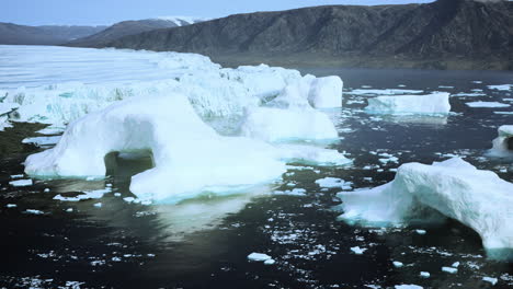 icebergs in arctic ocean