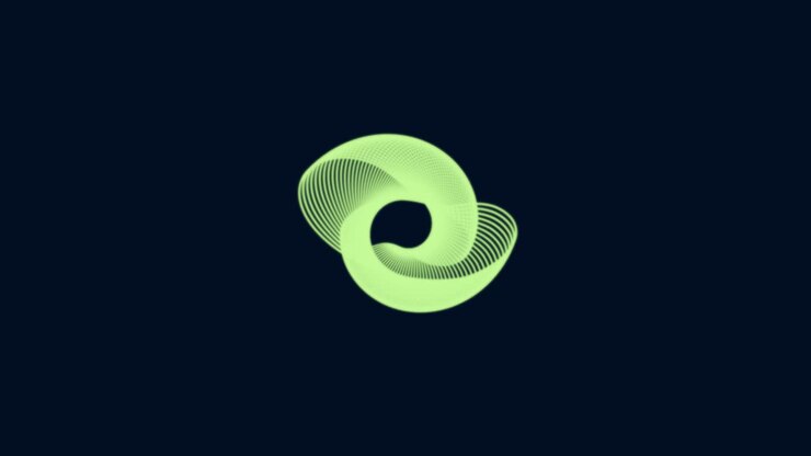 Disegno a spirale verde astratto