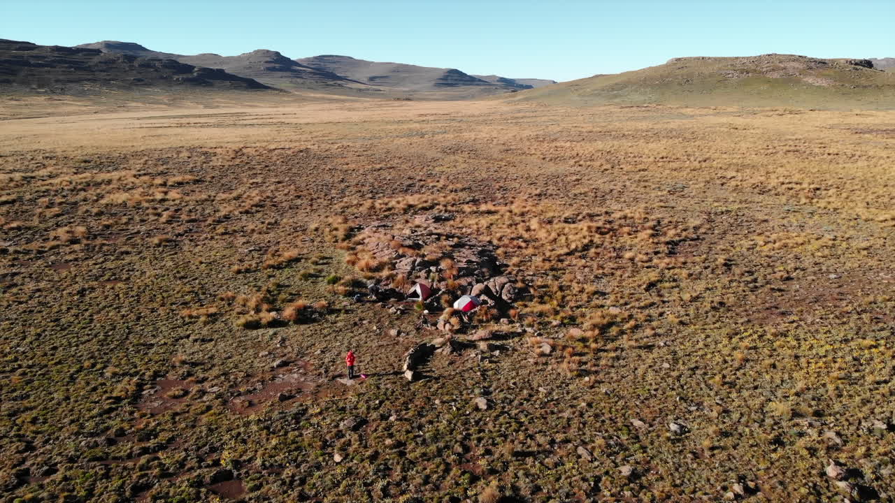 Camping in a Remote Mountain Landscape