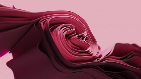 Fließende-3D-Kurven-In-Rosatönen-Bilden-Eine-Faszinierende-Abstrakte-Spiralförmige-3D-Animation