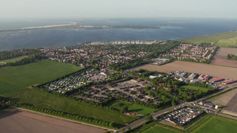 Aerial-View-Of-Roompot-Beach-Resort-Brouwersdam-In-Scharendijke,-The-Netherlands