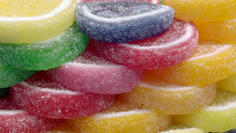 close-up of colorful gummy candies