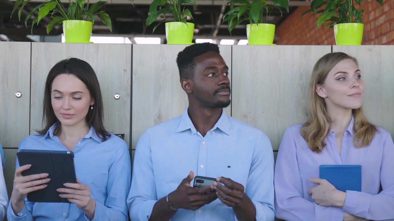 Diverse Business People Waiting for Job Interview in Modern Office