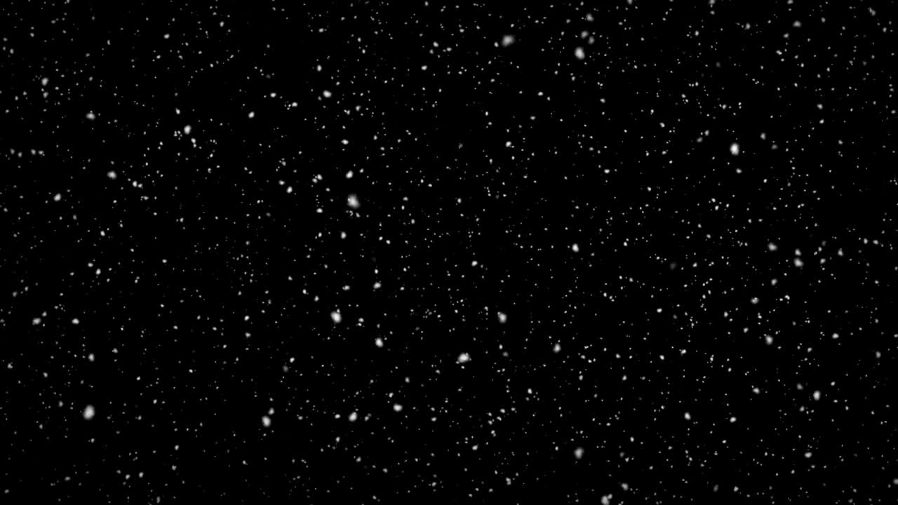 Realistic snow falling isolated on black. Perfect for compositing onto your VFX scenes