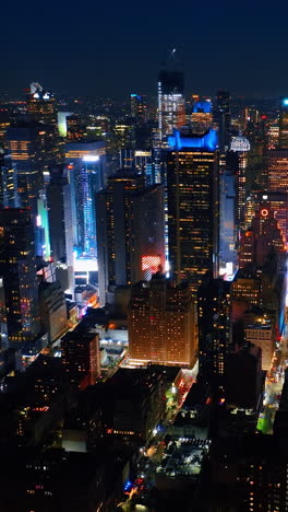 fascinating new york scenery full of lights. gorgeous skyscrapers from aerial perspective.
