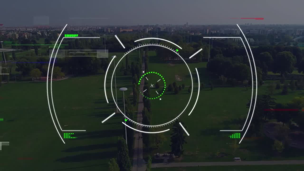 animación del alcance de la exploración sobre el paisaje urbano