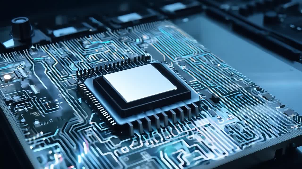 회로판에 있는 컴퓨터 의 클로즈업