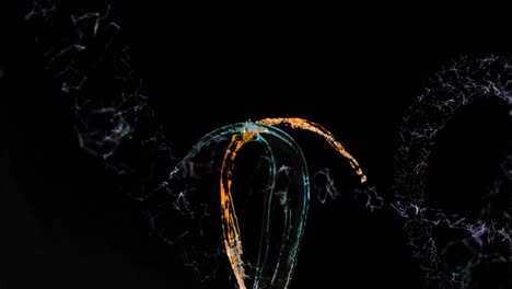 multi coloured splashes against black background