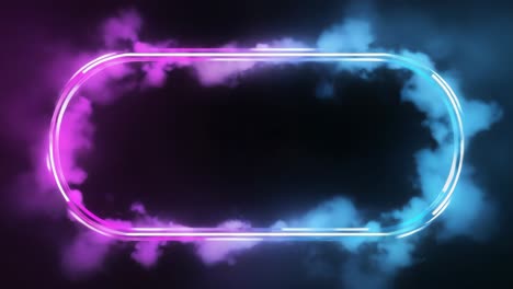 neon frame with smoke effect