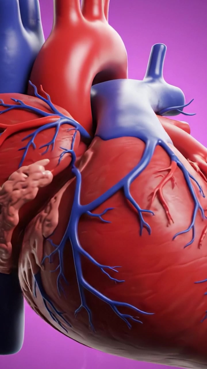 Detailed Visualization of the Human Heart: A Close-Up Exploration of the Anatomy, Vessels, and Chambers that Sustain Life and Circulate Blood in the Body