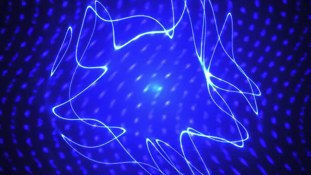 Sfondo astratto in movimento dinamico con linee e punti neon blu