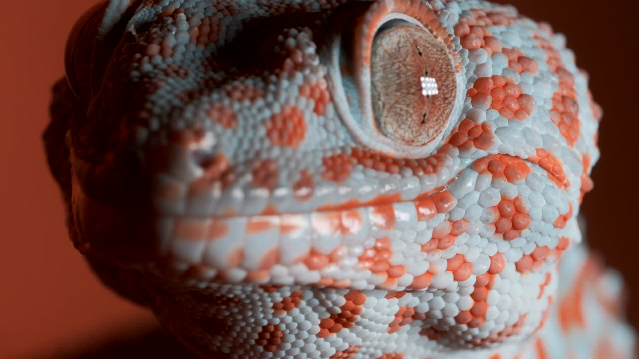 гекко на оранжевой стене