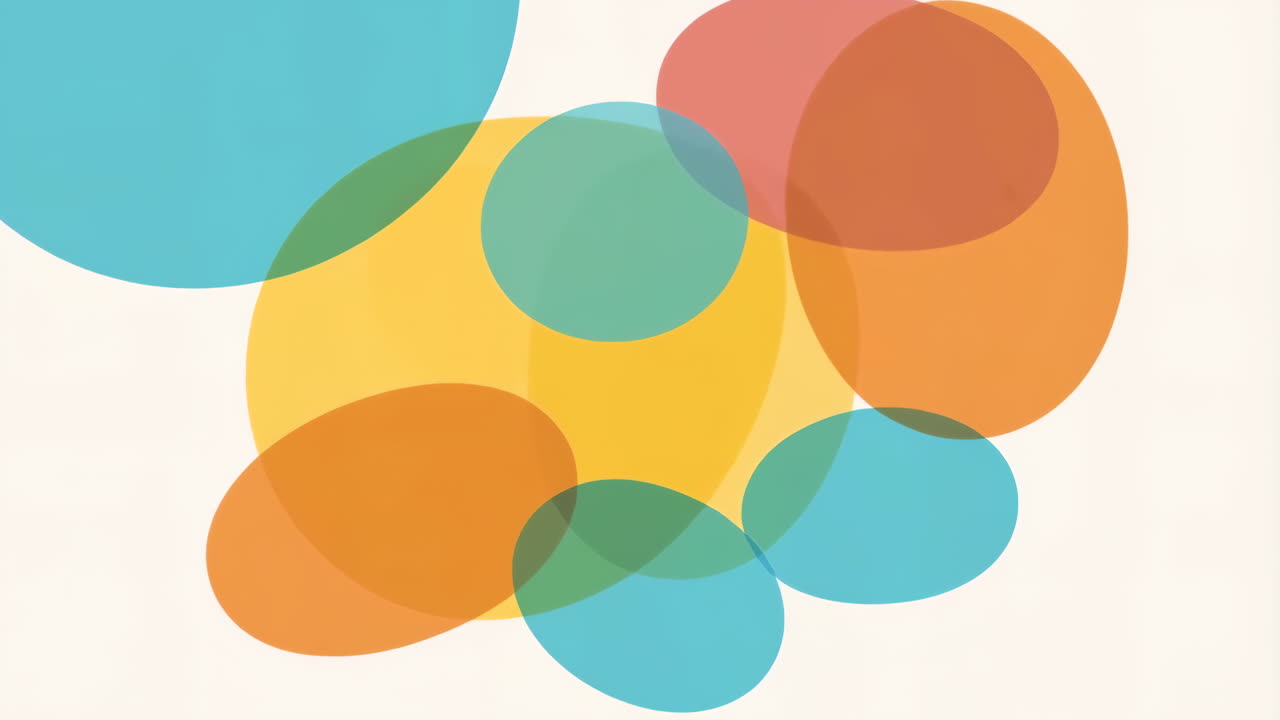 Abstract Composition of Overlapping Colorful Circles