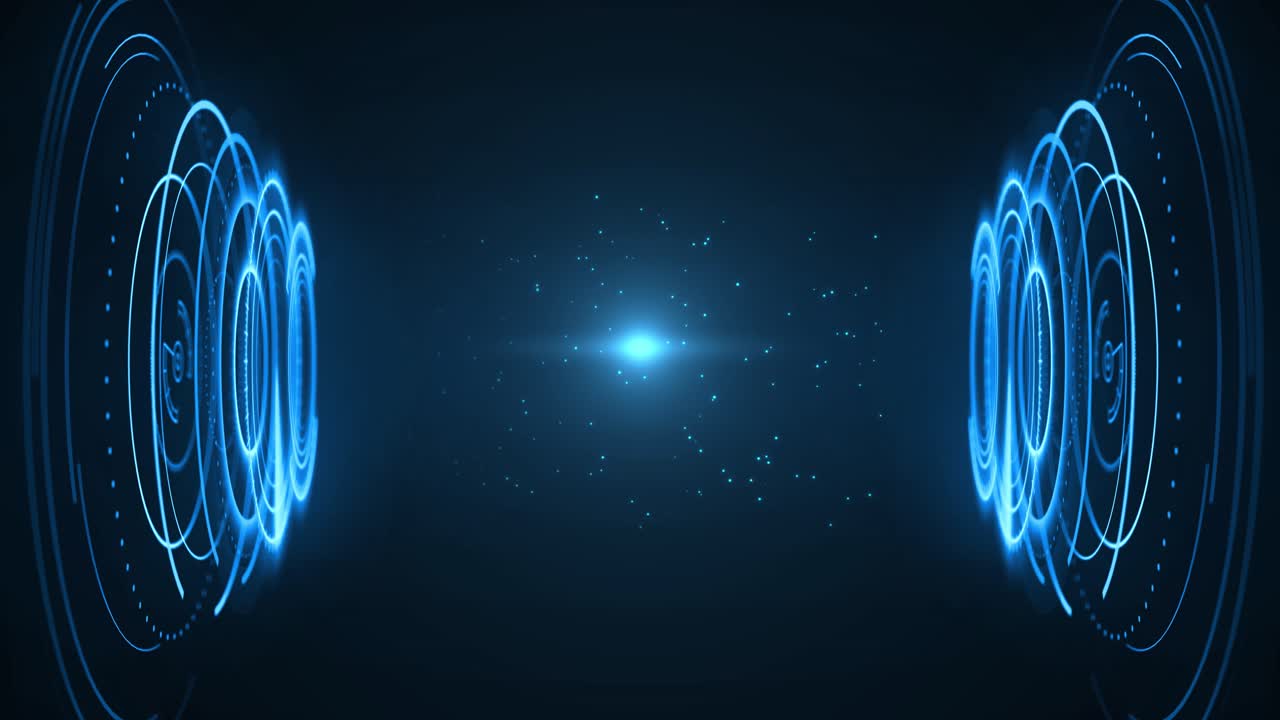 Futuristic interface with a stage in the center circle hud interface screen hologram scifi