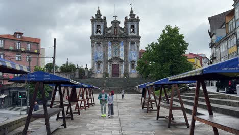 historic carmo church with azulejos in porto, portugal