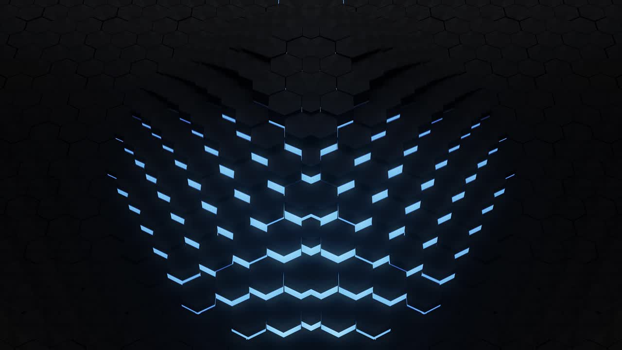 Vj loop hexagon glow digital background