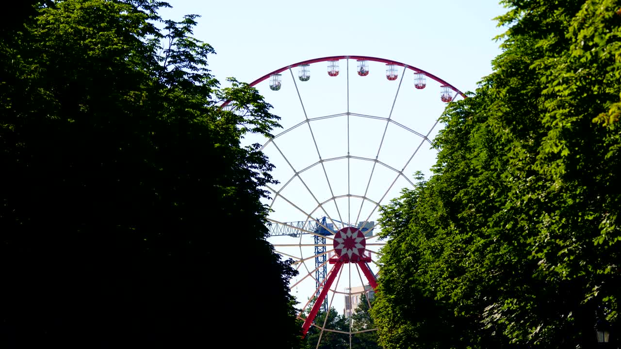 big ferris wheel in the city park. summer