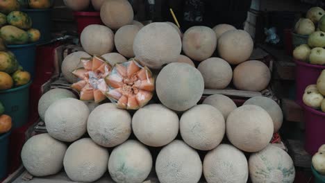 pile of watermelon fruits at the market in san cristobal de las casas, chiapas, mexico