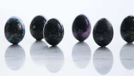 Cinematic-shot-of-black-color-Easter-egg-on-marble-surface