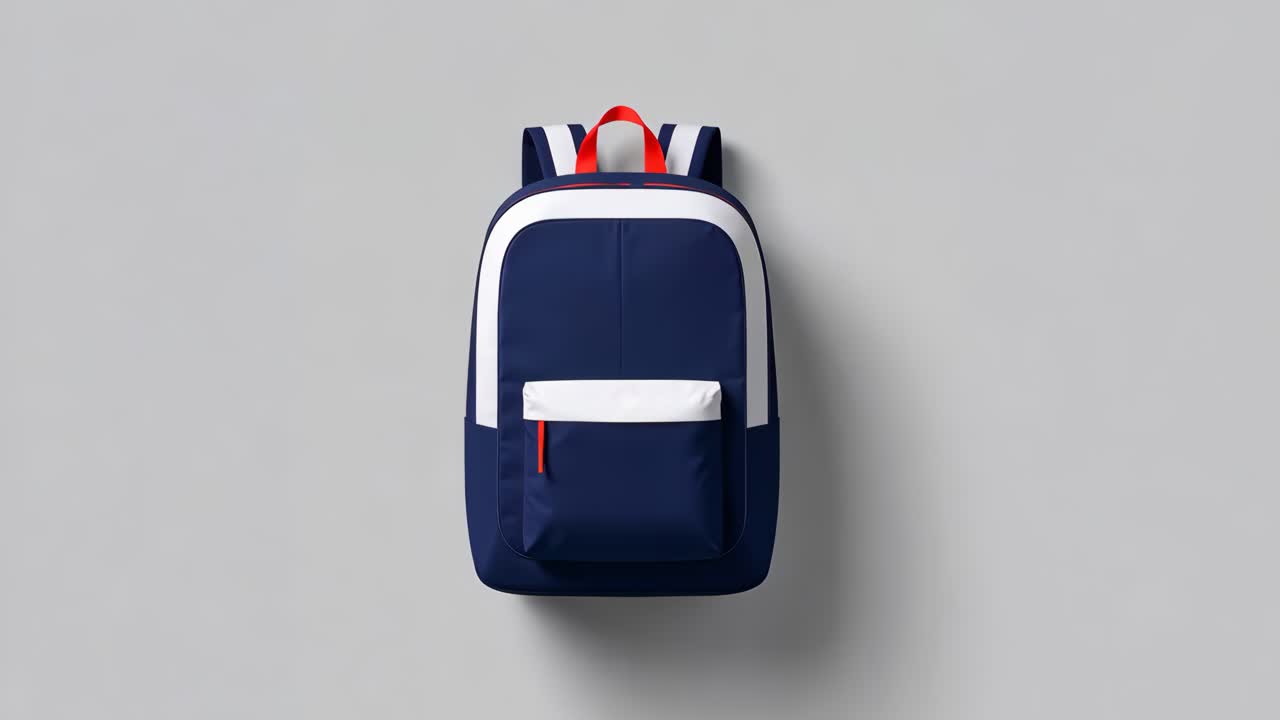 A stylish blue and white backpack