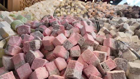 Assorted Colorful Turkish Delight Cubes Display