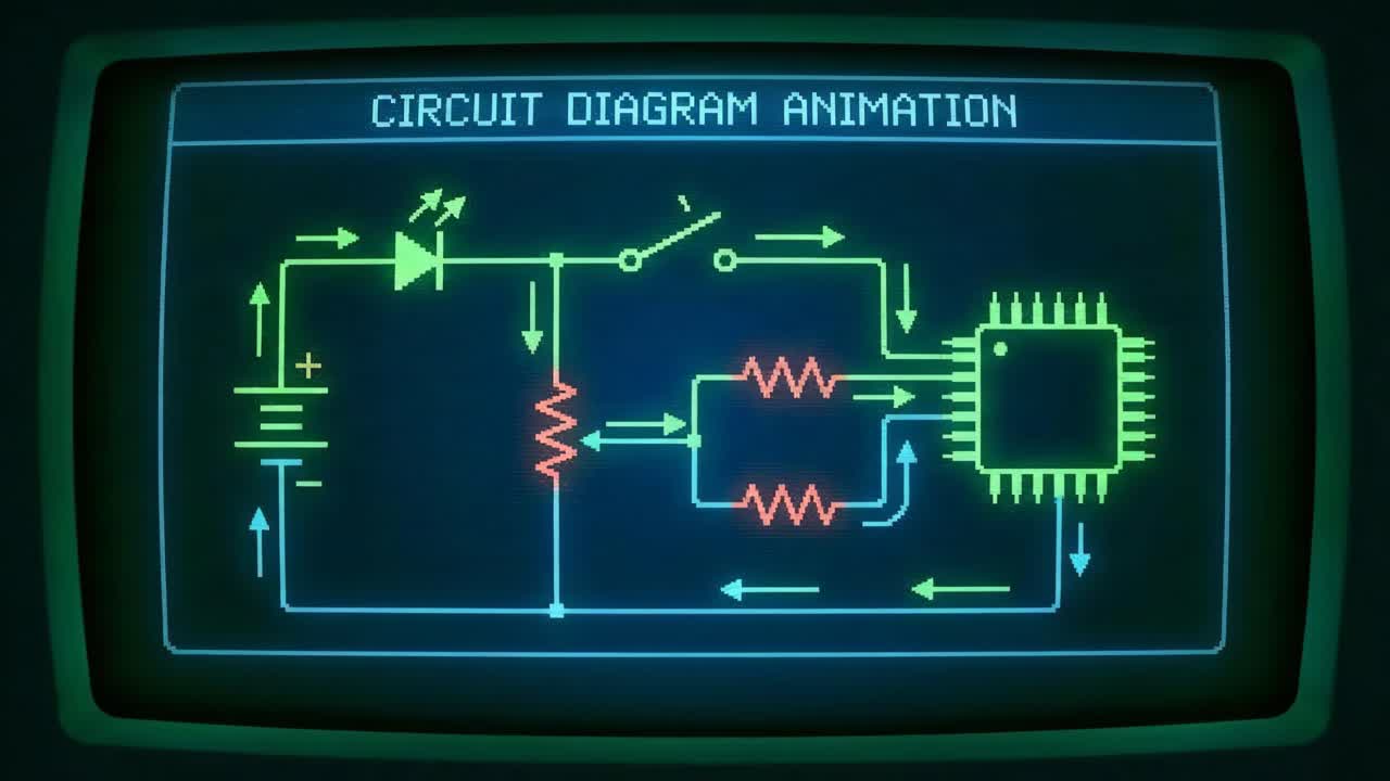 Circuit Diagram Animation on Computer Screen