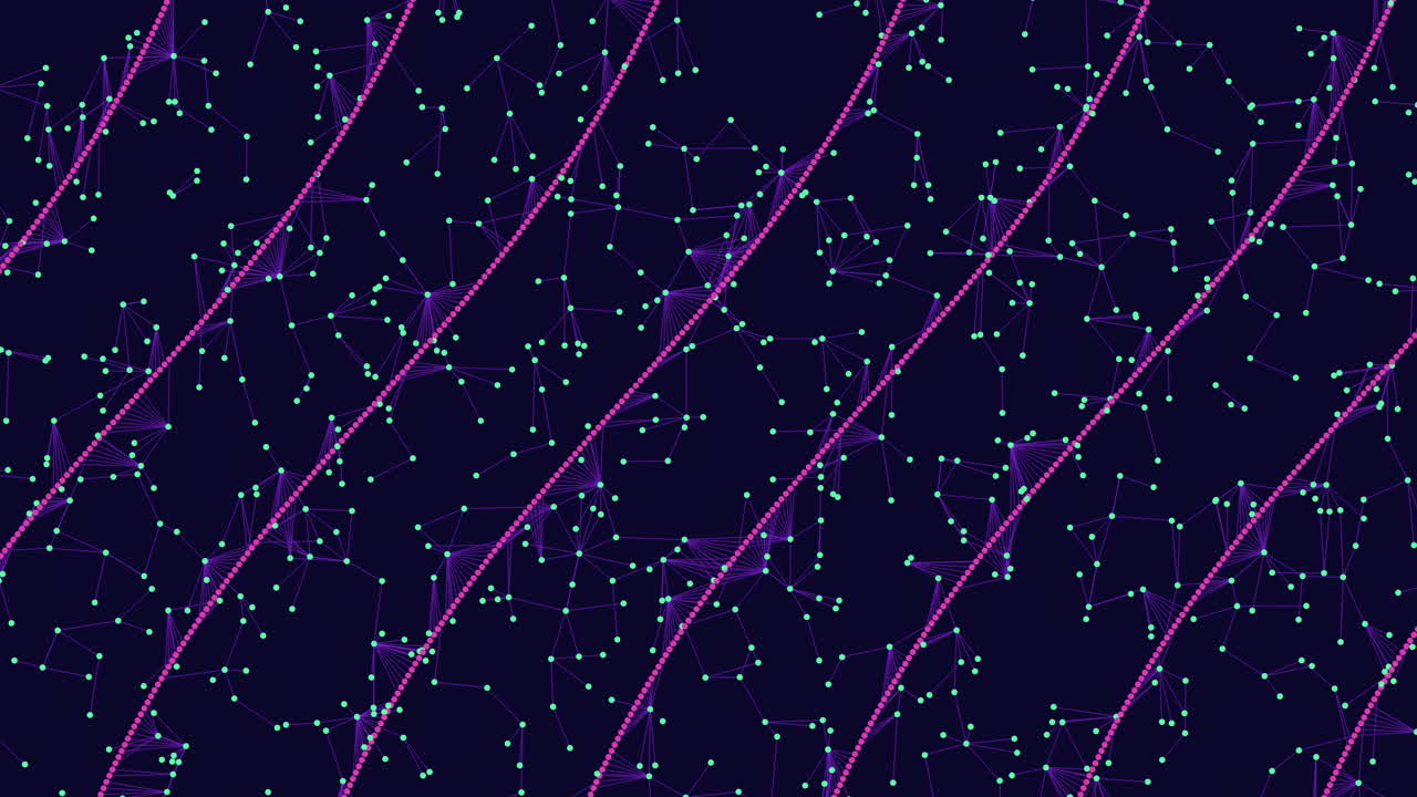 Mesmerizing Pattern Of Lines And Dots On Purple Canvas