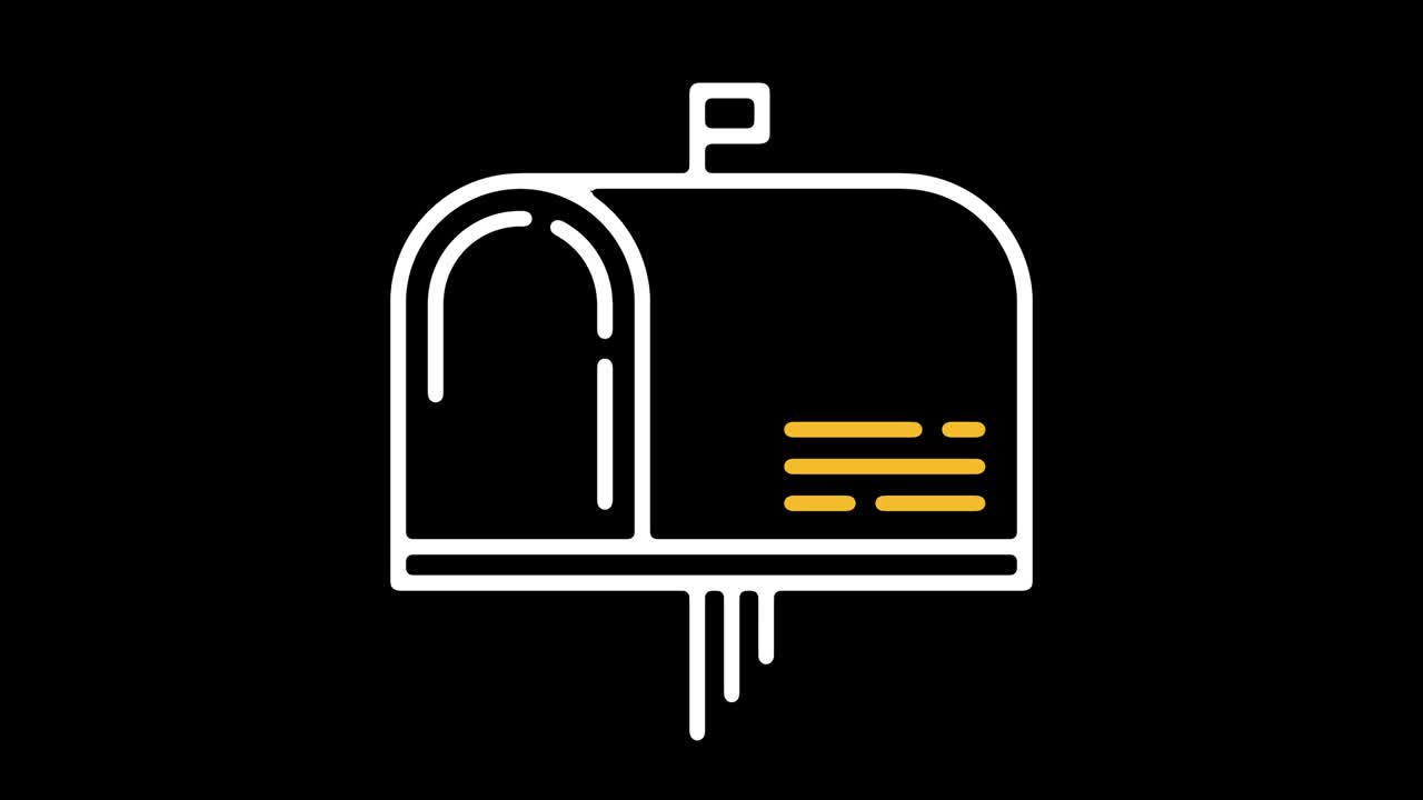 알파와 함께 메일 박스 라인 아이콘 애니메이션