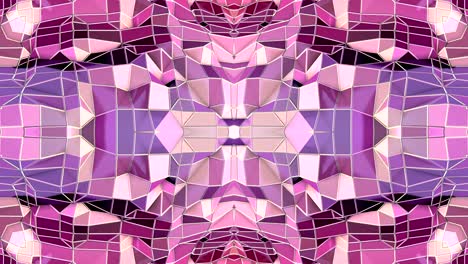fondo abstracto geométrico azul violeta bajo como un efecto de vidriera o caleidoscopio en movimiento en 4k. animación 3d de bucle, imágenes sin costuras en el estilo popular de bajo poli. v7