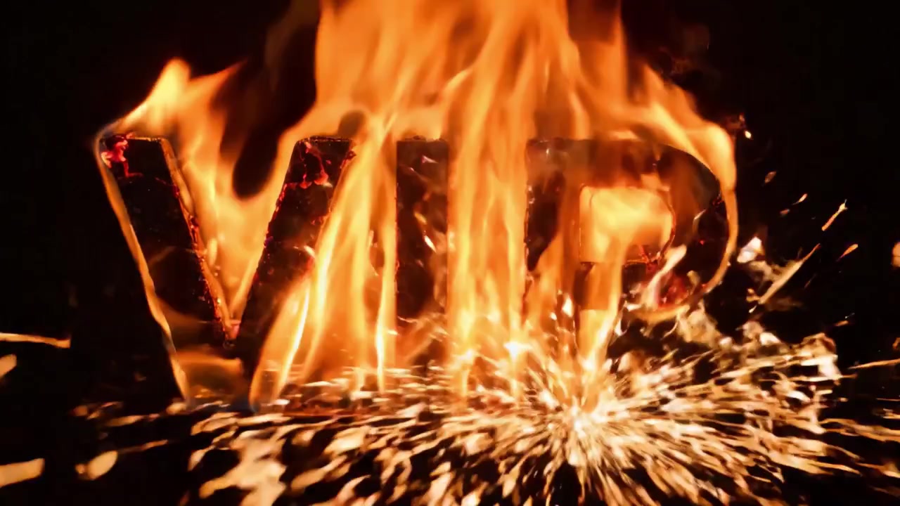 Dynamic Flames Ignite the Symbol of Exclusivity: A Fiery Display of the VIP Letters Captivating the Viewer with Intense Heat and Explosive Energy