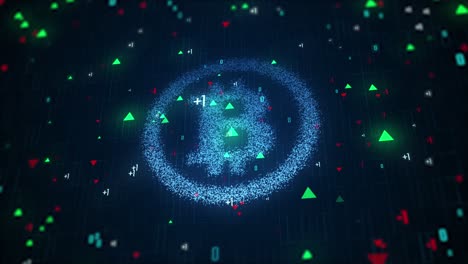 el fondo de los gráficos de movimiento de bitcoin es un video de acciones en 4k.
