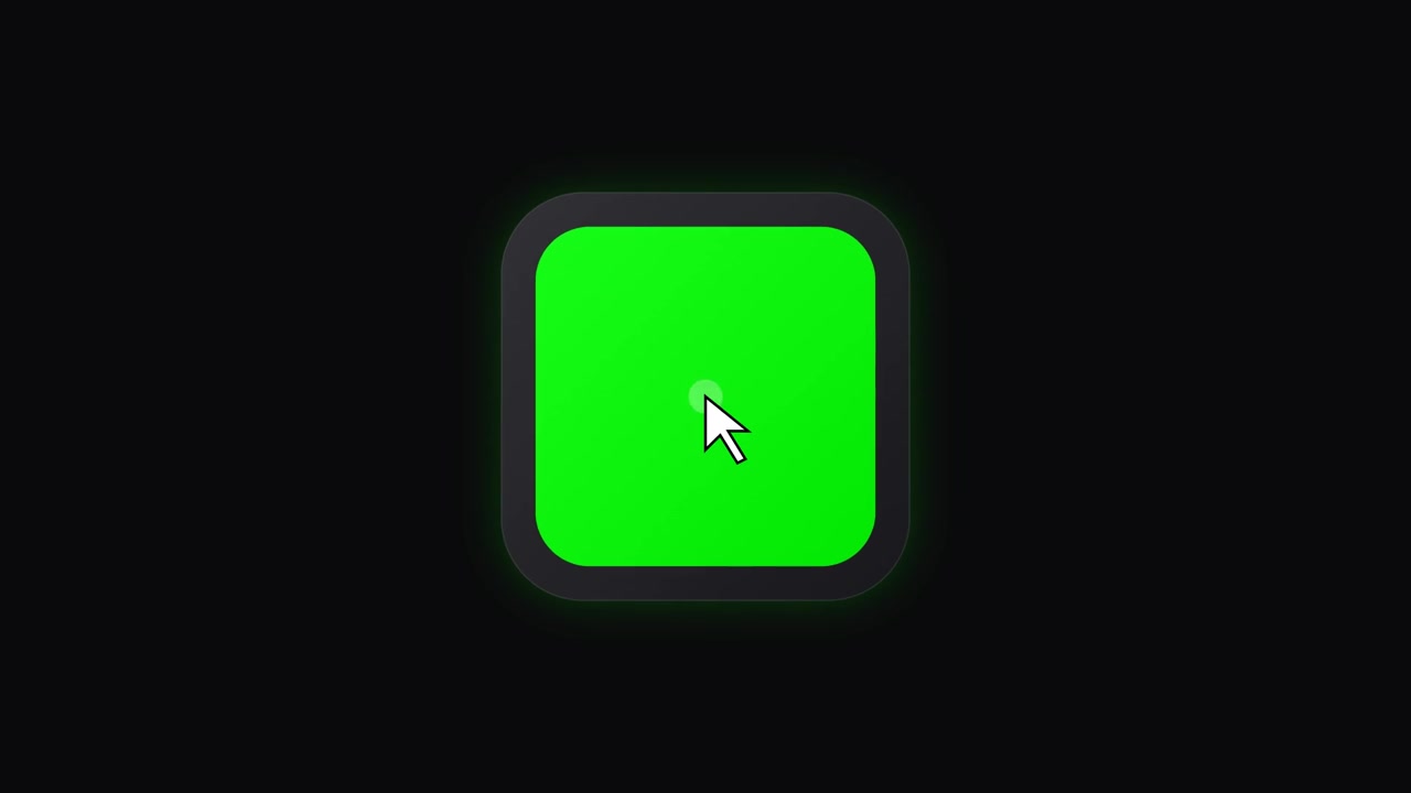 Computer Mouse Cursor Clicking on Green Square Button