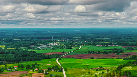 time lapse storm clouds rural field aerial drone farmland landscape farm agriculture