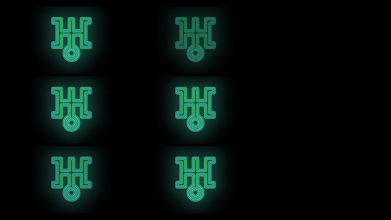 Fantasia di icone giapponesi verdi con luci a LED in stile club