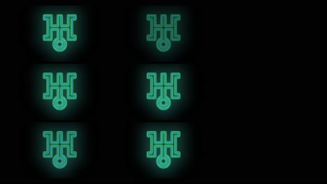 Grünes-Japanisches-Symbolmuster-Mit-LED-Licht-Im-Club-Stil