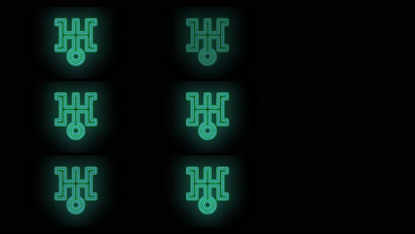 green japan icon pattern with led light in club style