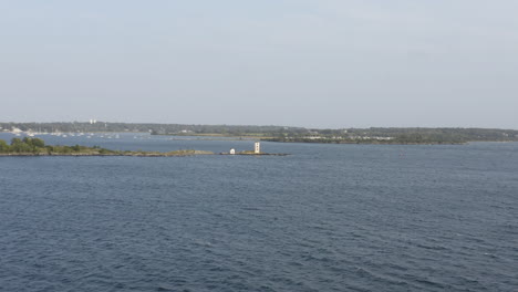 lighthouse and jamestown island aerial