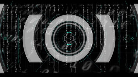 animación del escaneo del alcance y el procesamiento de datos sobre fondo negro