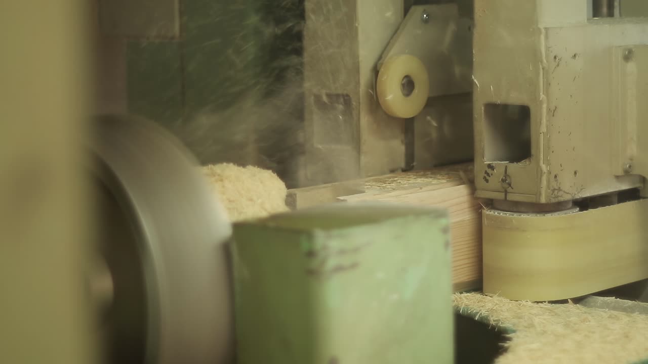 Wood Processing Machine in Action