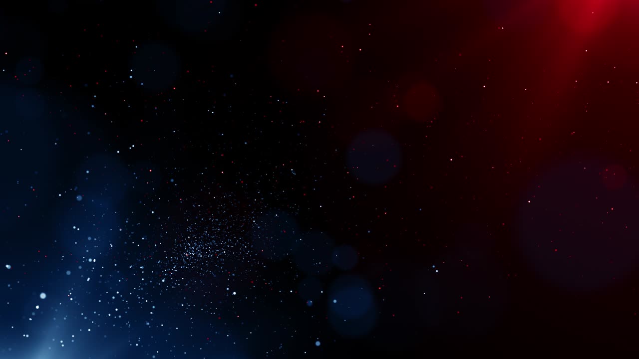 파란색과 빨간색의 입자 게임 트레일러 제목 영화 콘서트 무대 배경 루프