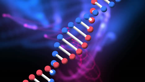 Animation-Eines-Sich-Drehenden-DNA-Strangs.-Sich-Drehender-DNA-Strang.-Sich-Drehender-DNA-Strang-Auf-Dunklem-Hintergrund.