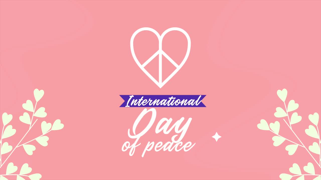 international day of peace lettering with heart symbol