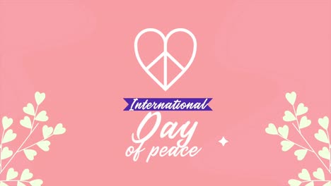 international day of peace lettering with heart symbol