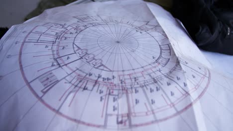 circular building floor plan