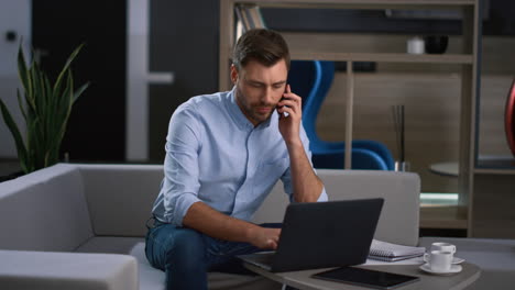 businessman talking on smartphone