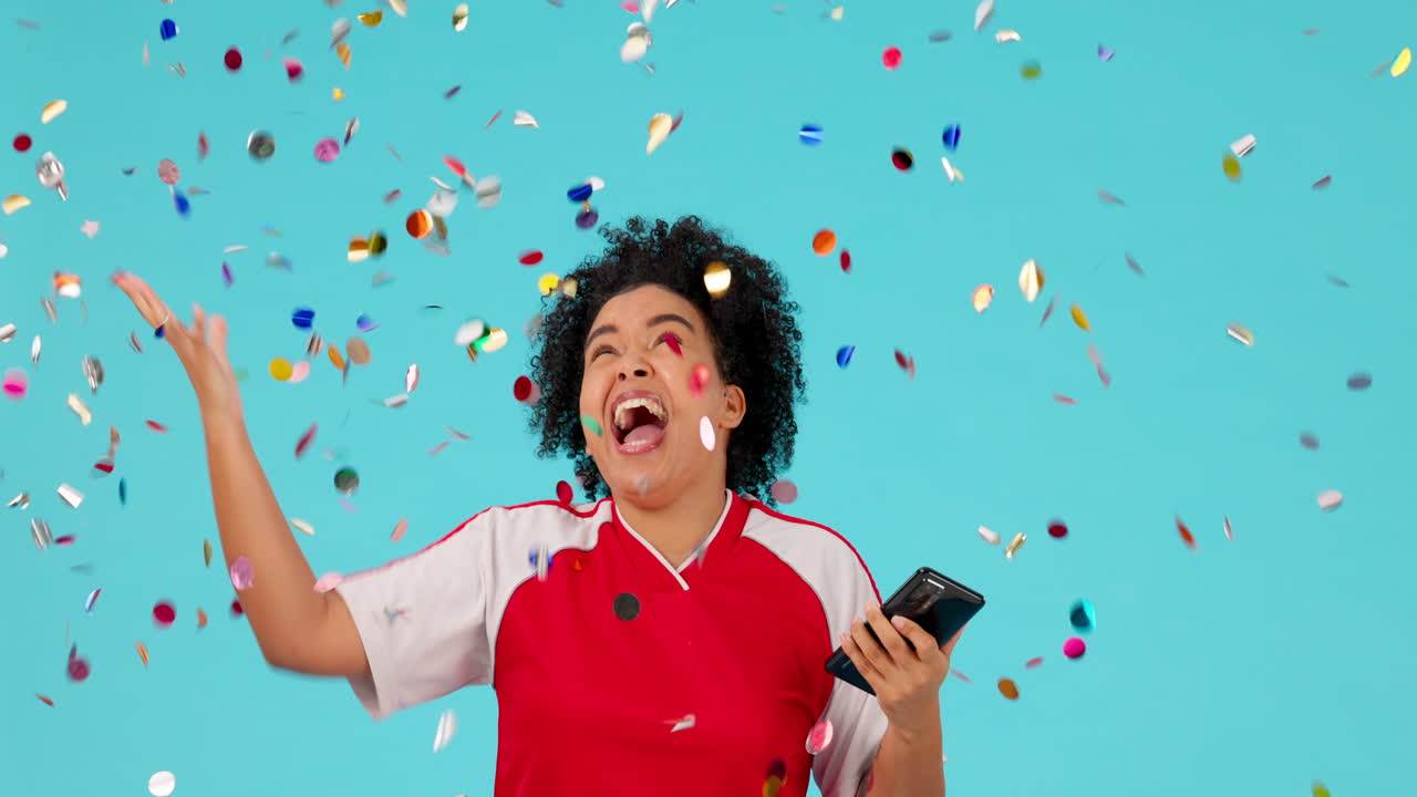 Celebration confetti, phone