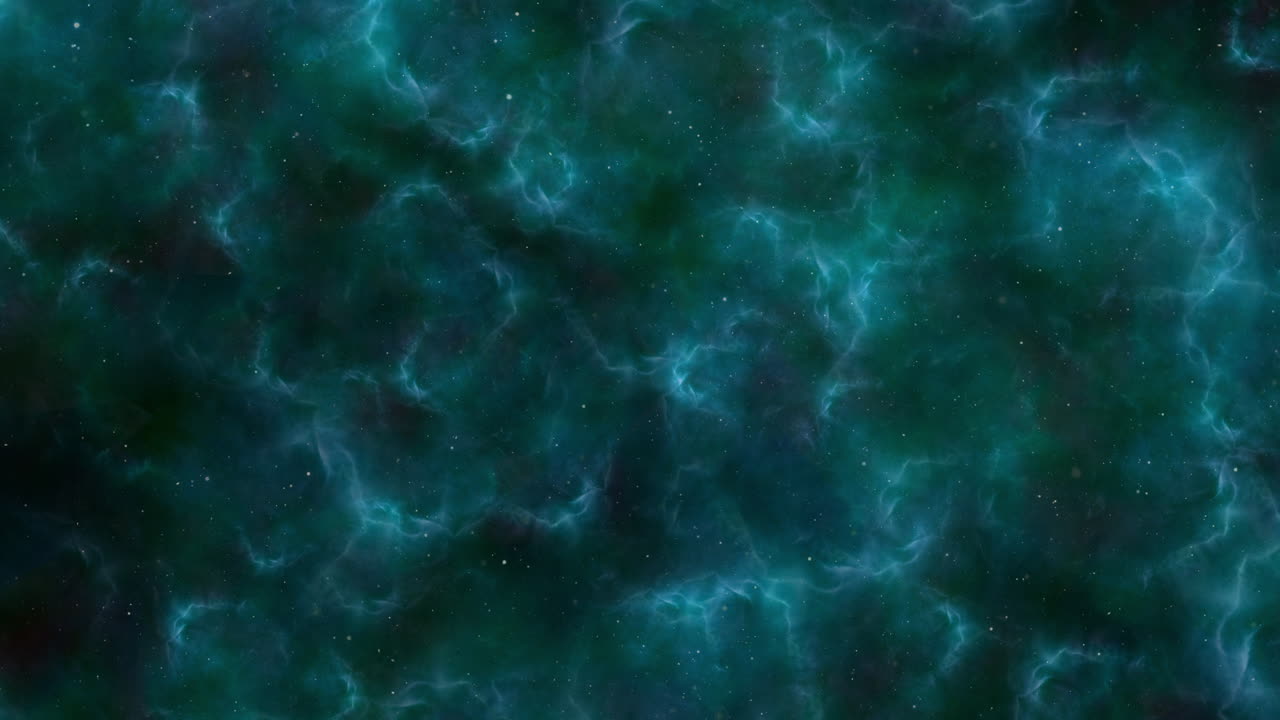 universo con estrellas voladoras y nubes azules