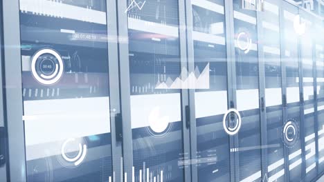 animación del procesamiento de datos en la sala de servidores