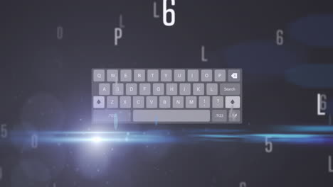 animation of data processing over keyboard