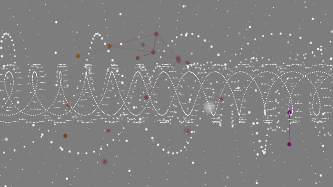 Animation of white shapes moving on gray background